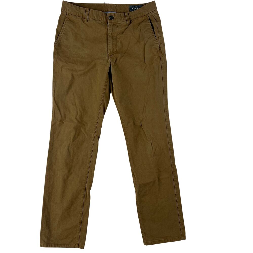 Bonobos Mens Stretch Washed Chino Pants 32x32 (actual 32x30.5) Brown Slim Fit